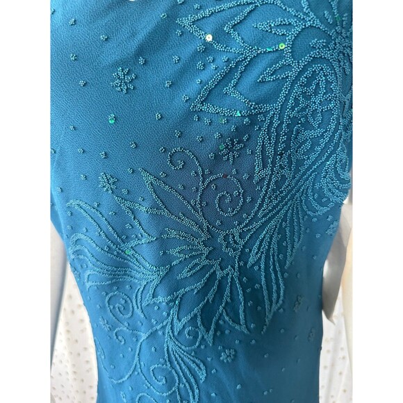 Top Choice Fashion NWT Intricate Floral Beading Sequin Cocktail Midi Dress L - Picture 3 of 8